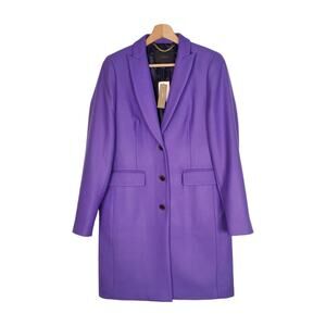 J. Crew Parke Topcoat Icy Purple 100% Wool Classic Winter Coat Jacket Size 4 NWT